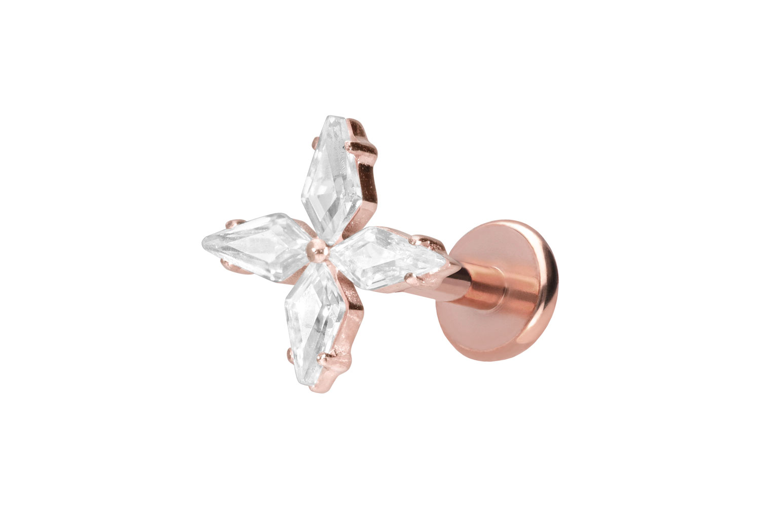 Titan Labret mit Push Fit KRISTALLSTERN